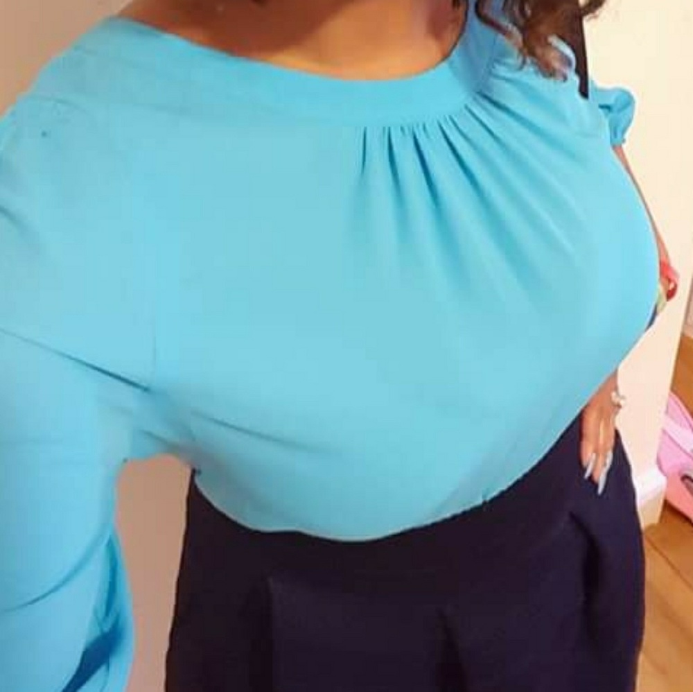 Turquoise blue blouse